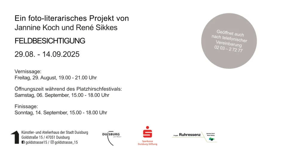 Einladung zur Ausstellung Feldbesichtigung (Rückseite)