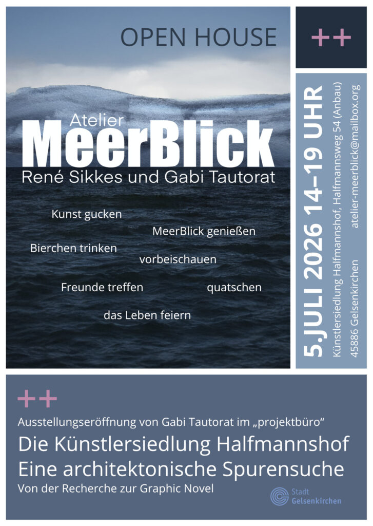 Einladungskarte Atelierfest 2026, Atelier MeerBlick